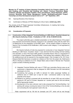 Minutes for 9th meeting of Expert Appraisal Committee (Infra