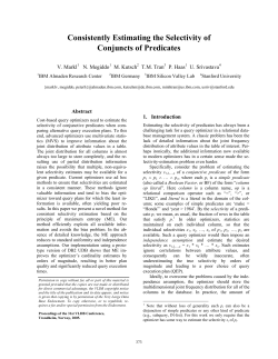 Consistently Estimating the Selectivity of Conjuncts of Predicates
