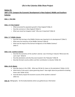 Life in the Colonies Slide Show Project
