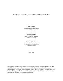 Fair Value Accounting for Liabilities and Own Credit Risk
