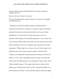 India and Australia - The Australian Historical Association