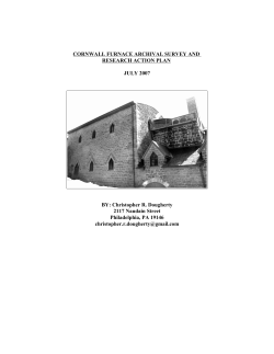 CORNWALL FURNACE ARCHIVAL SURVEY AND RESEARCH