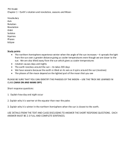 7th Grade Chapter 1 &ndash; Earth`s rotation and revolution