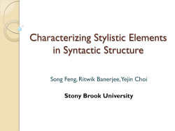 Characterizing Stylistic Elements in Syntactic Structure