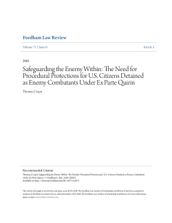 Safeguarding the Enemy Within - FLASH: The Fordham Law Archive