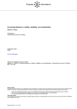 Tilburg University Correcting fallacies in validity