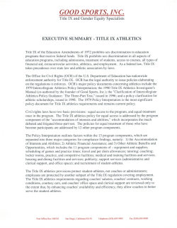 Title IX Athletics Executive Summary