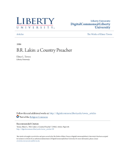 BR Lakin: a Country Preacher - Digital Commons @ Liberty University