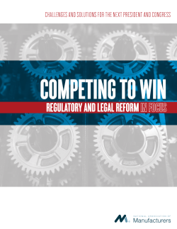 regulatory and legal reform - National Association of Manufacturers