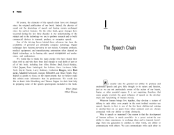 The Speech Chain