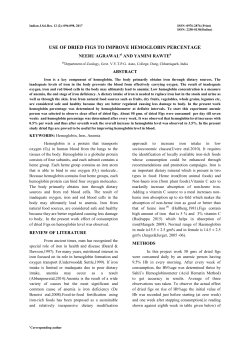 USE OF DRIED FIGS TO IMPROVE HEMOGLOBIN PERCENTAGE