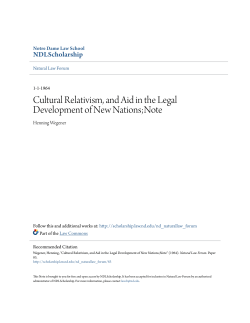 Cultural Relativism, and Aid in the Legal
