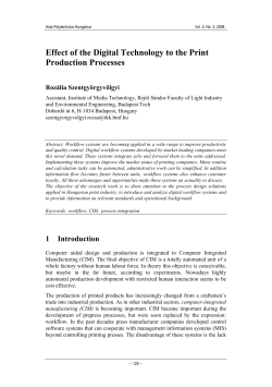 Effect of the Digital Technology to the Print Production Processes