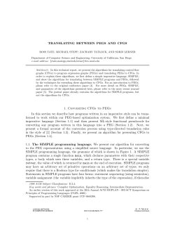 TRANSLATING BETWEEN PEGS AND CFGS 1. Converting CFGs to