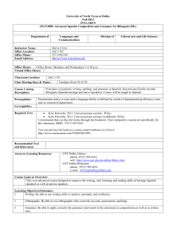 Advanced Spanish Composition and Grammar for