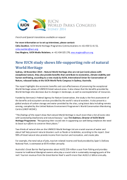 New IUCN study shows life-‐supporting role of natural World Heritage