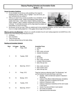 Odyssey Reading Schedule and Annotation Guide