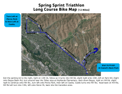 Spring Sprint Triathlon Long Course Bike Map (12 Miles)