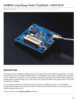 433MHZ Long Range Radio TinyShield - ASD2162-R