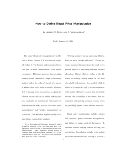 How to Define Illegal Price Manipulation