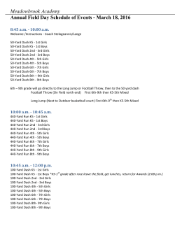Meadowbrook Academy Annual Field Day Schedule