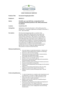 Document Imaging Specialist Position - NDUS CTS