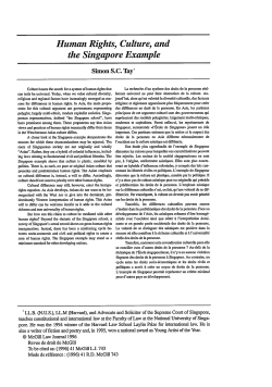 Human Rights, Culture and the Singapore Example