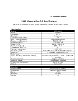 2016 Nissan Altima 3.5 Specifications