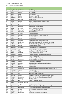 List of Attendees - ULI Germany