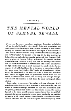 THE MENTAL WORLD OF SAMUEL SEWALL