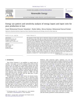 Energy use pattern and sensitivity analysis of energy inputs and