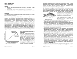BIO 3A LABORATORY Animal Metabolism