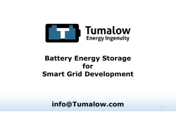 Battery Energy Storage for Smart Grid Development info@Tumalow