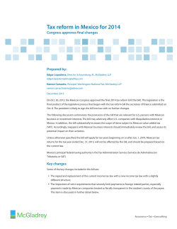 Tax reform in Mexico for 2014