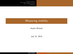 Measuring mobility