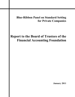 Blue Ribbon Panel Report