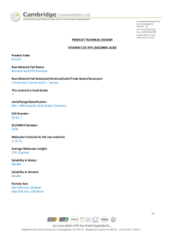 Technical Dossier - Cambridge Commodities Ltd