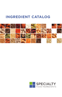 ingredient catalog - Specialty Commodities