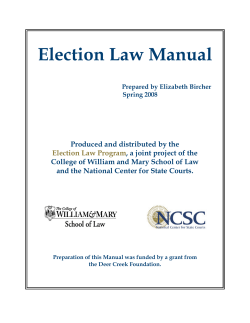 Election Law Manual - Election Law Program