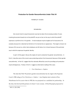 Protection for Gender Nonconformists Under Title VII