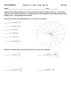 sec ( 1) sec 3 2 cos sin 2