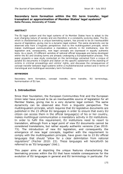 Secondary term formation within the EU: term transfer