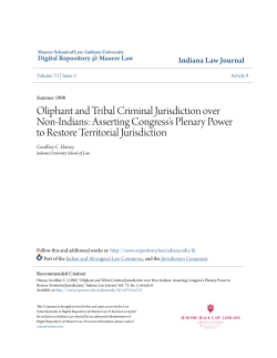 Oliphant and Tribal Criminal Jurisdiction over Non-Indians