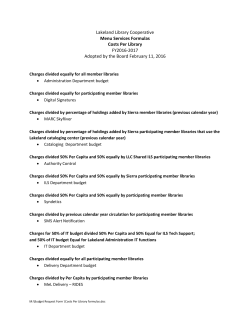 Lakeland Library Cooperative Menu Services Formulas Costs Per
