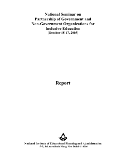 Mukhopadhyay, Sudesh. (2004). National seminar on partnership of
