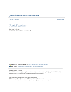 Poetic Reactions - Scholarship @ Claremont