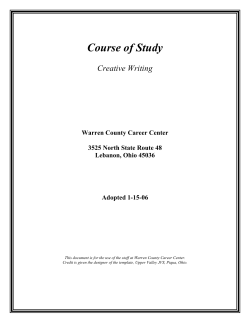 Creative Writing Curriculum - Warren County Career Center