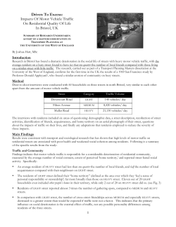 Driven To Excess: Impacts Of Motor Vehicle Traffic On