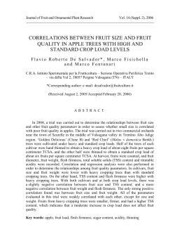 correlations between fruit size and fruit quality in apple trees with