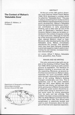 The Context of Mahan`s `Debatable Zone`